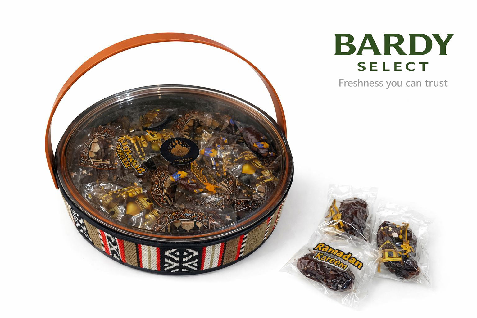 Ramadan Sharing Basket – Individually Wrapped Medjool Dates (Large Size)